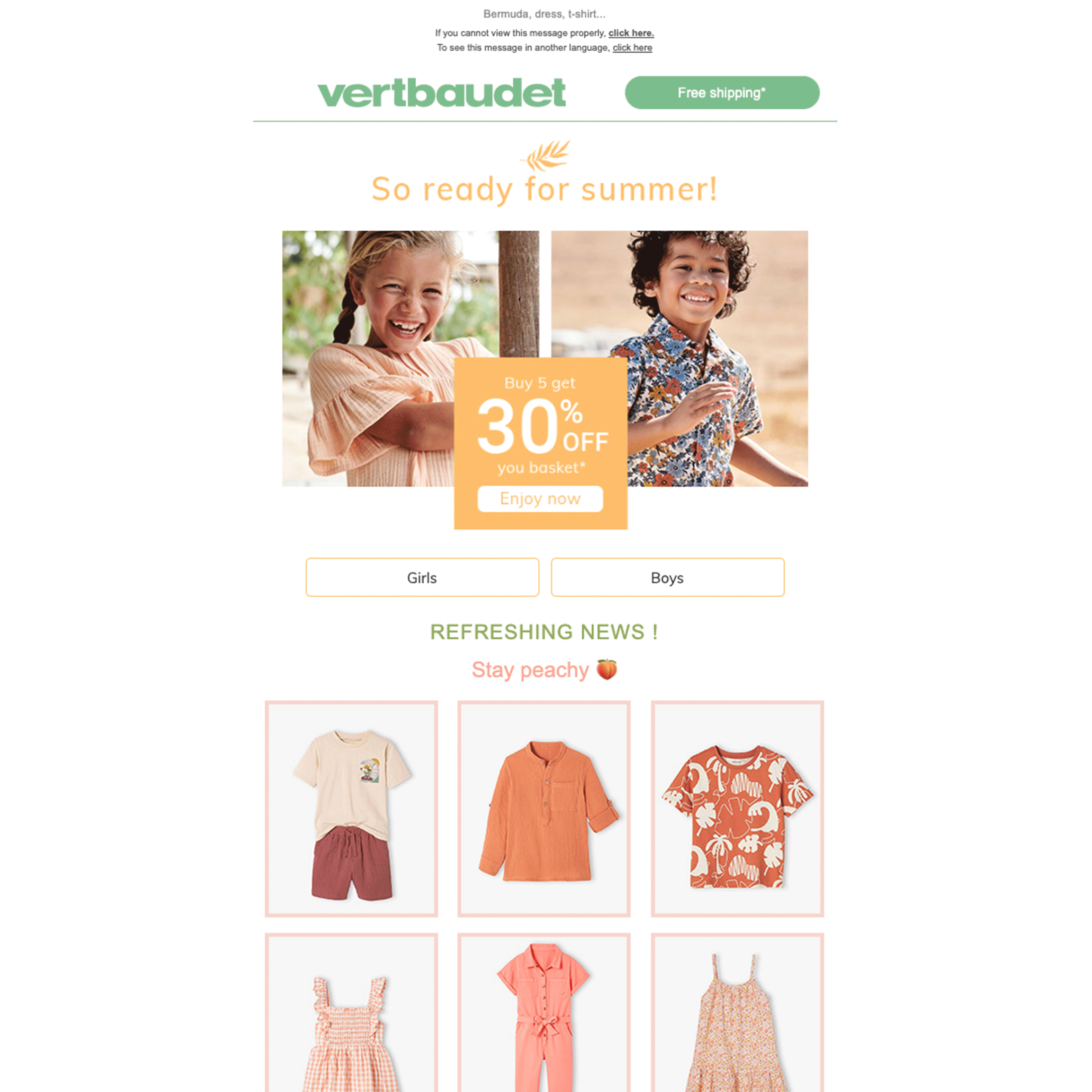 Newsletter vertbaudet.com