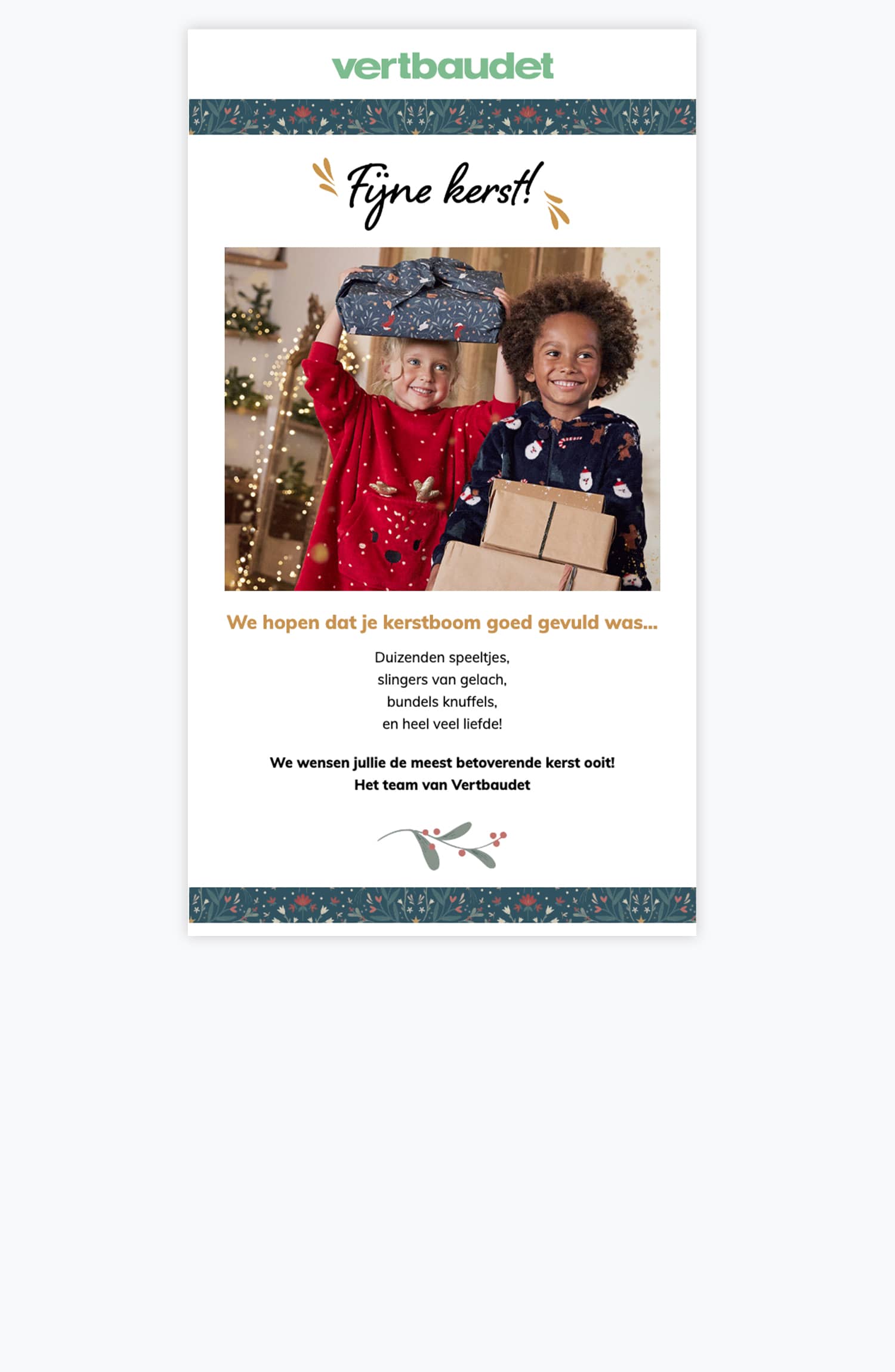 Newsletter vertbaudet bélgica